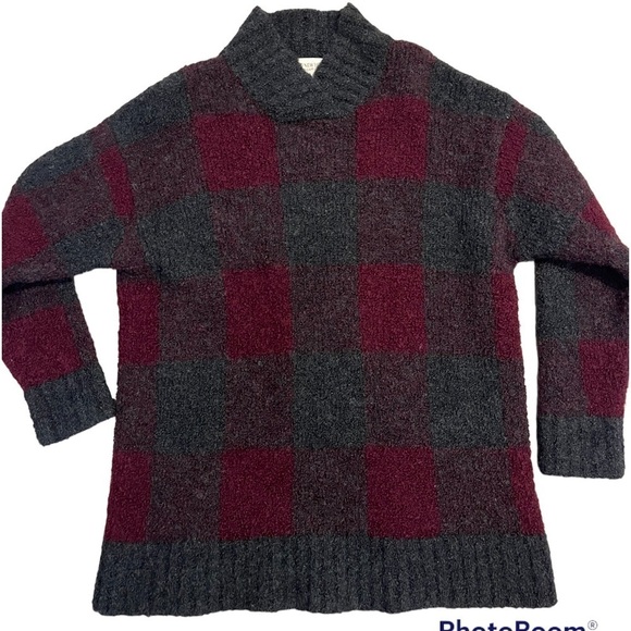 Vintage Jones New York  Oversized Heavy Wool plaid sweater Medium Grunge Punk - Picture 1 of 6